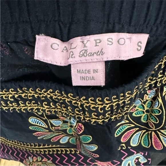 Calypso St. Bart Floral Embroidered Lounge Pants Boho - Picture 3 of 6